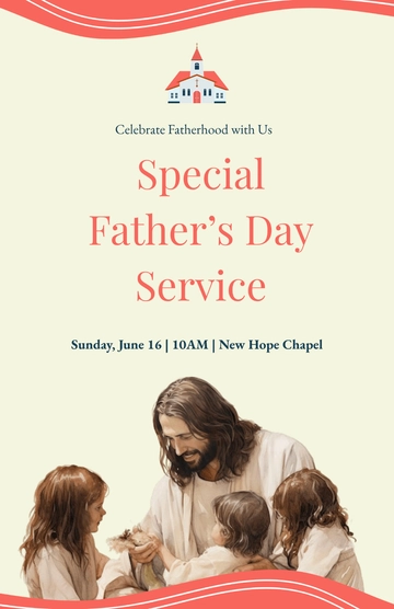 Free Professional Father's Day Service Poster Template to Edit Online