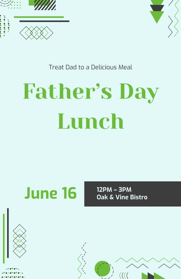 Free Modern Father's Day Lunch Poster Template to Edit Online