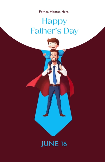 Free Minimalist Background Father's Day Poster Template to Edit Online