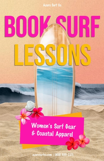 Free Surfer Girl Poster to Edit Online