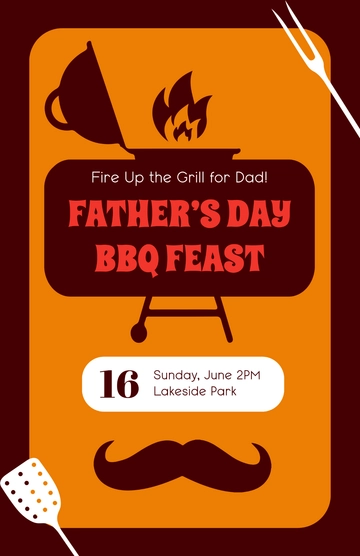 Free Father's Day BBQ Grill Poster Template to Edit Online