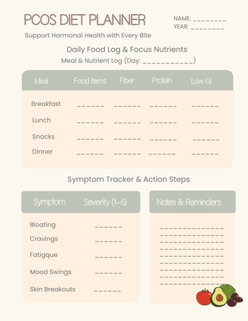 Free PCOS Diet Planner Template to Edit Online