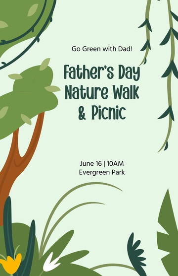 Free Green Father's Day Activity Poster Template to Edit Online