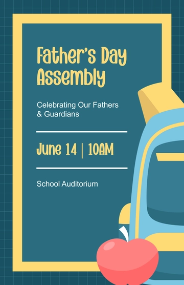 Free Blue Father's Day School Poster Template to Edit Online