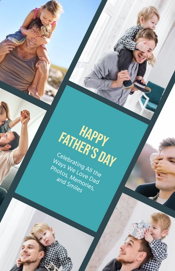 Free Colorful Father's Day Collage Poster Template to Edit Online