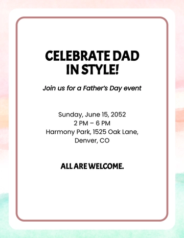 Free Father's Day Colored Flyer Template to Edit Online