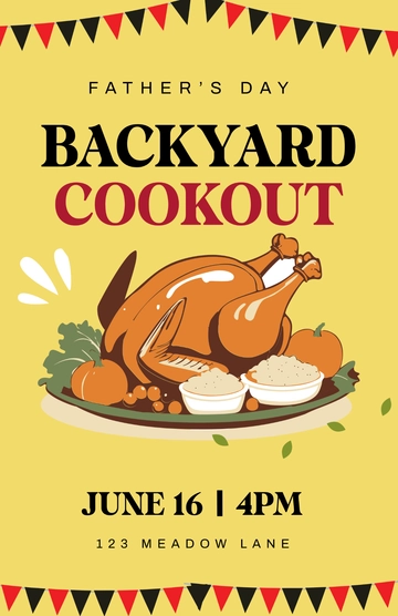 Free Aesthetic Father's Day Cookout Poster Template to Edit Online