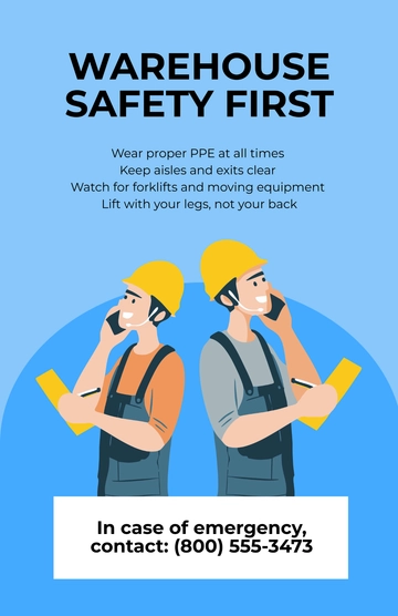 Free Simple Warehouse Safety Poster Template to Edit Online