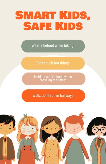 Free Colorful Kids Safety Poster Template to Edit Online