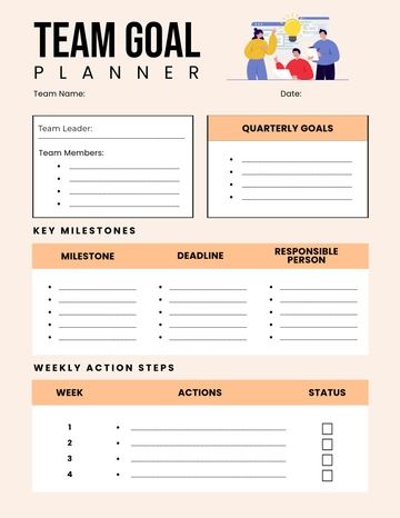 Free Team Goal Planner Template to Edit Online