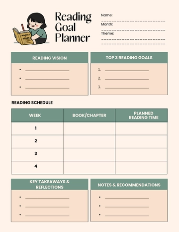 Free Reading Goal Planner Template to Edit Online