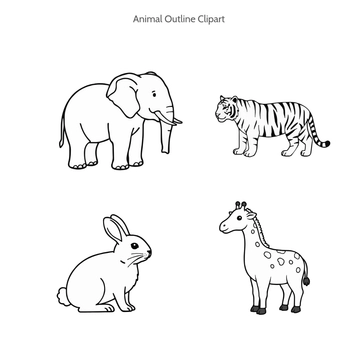 Free Animal Outline Clipart to Edit Online