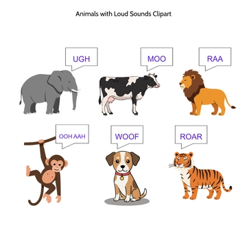 Free Animals with Loud Sounds Clipart to Edit Online