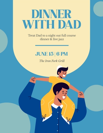 Free Blank Father's Day Dinner Flyer Template to Edit Online
