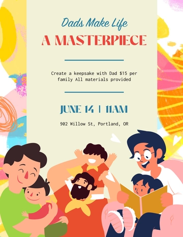 Free Colorful Father's Day Art Flyer Template to Edit Online