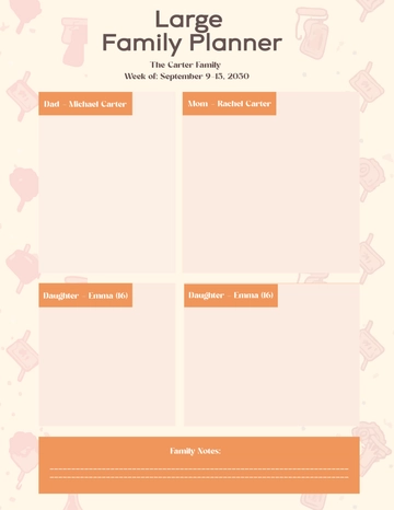 Free Large Family Planner Design Template to Edit Online
