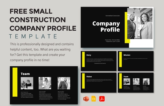 Small Construction Company Profile Template