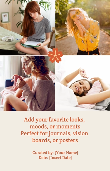 Free Blank Girl Photo Collage Poster Template to Edit Online