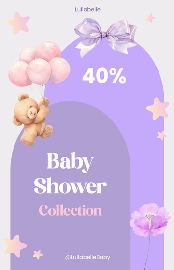 Free Girl Baby Shower Poster to Edit Online