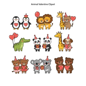 Free Animal Valentine Clipart to Edit Online