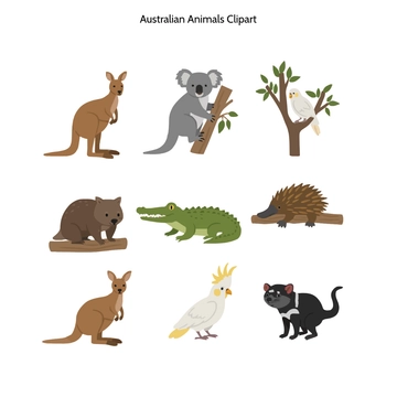 Free Australian Animals Clipart to Edit Online