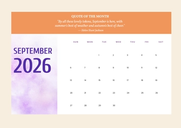 Free September 2026 Calendar with Quotes Template to Edit Online