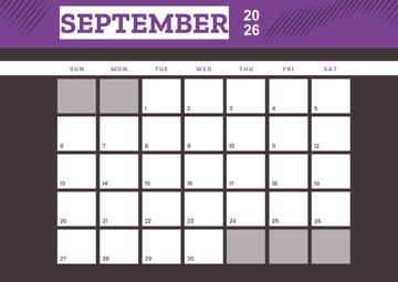 Free Printable September 2026 Calendar Template to Edit Online