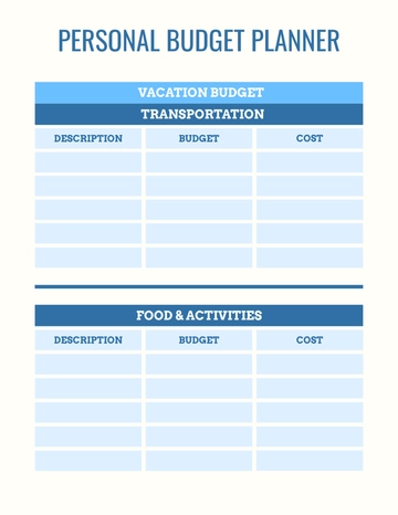 Free Personal Budget Planner Template to Edit Online