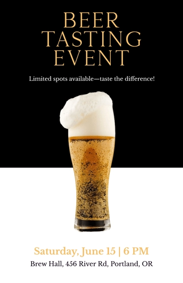 Free Beer Tasting Poster Template to Edit Online