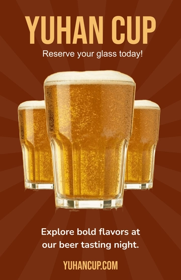 Free Brown Beer Pub Poster Template to Edit Online