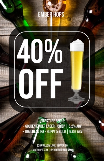 Free Modern Beer Brand Poster Template to Edit Online