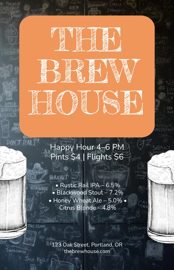 Free Chalkboard Beer Poster Template to Edit Online