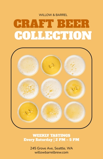 Free Minimalist Background Beer Poster Template to Edit Online