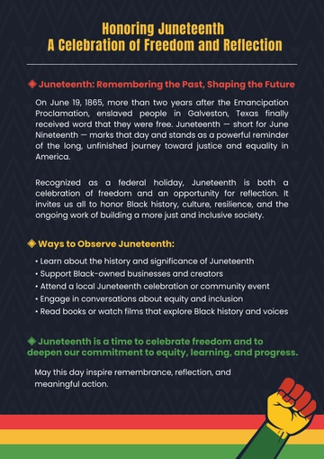 Free Juneteenth Email Template to Edit Online