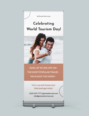 World Tourism Day Roll Up Banner Template