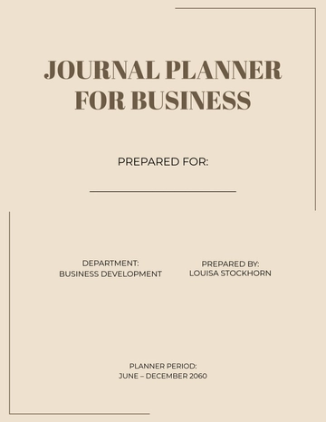 Free Journal Planner for Business Template to Edit Online