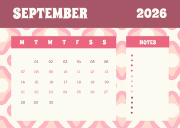 Free September 2026 Colorful Calendar Template to Edit Online