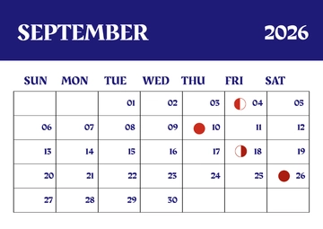 Free Traditional September 2026 Calendar Template to Edit Online