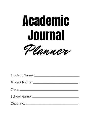 Free White and Black Academic Journal Planner Template to Edit Online