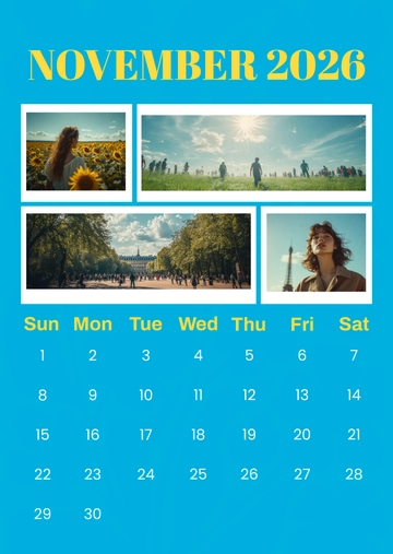 Free Memory Photo Calendar Template to Edit Online