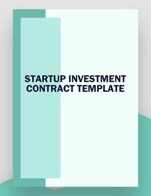 Startup Investment Contract Template