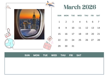 Professional Travel Photo Calendar Template to Download
