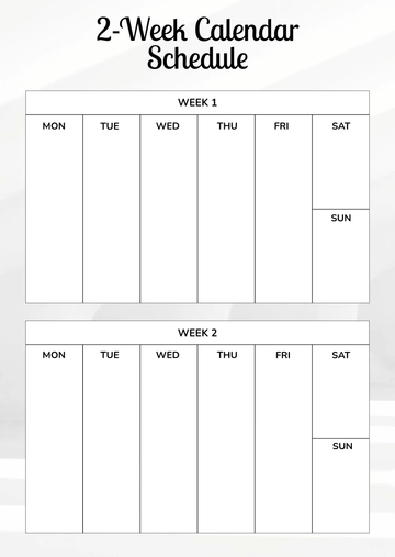 Free Two-Week Photo Calendar Template to Edit Online