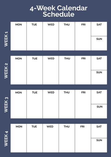 Free 4-week Photo Calendar Template to Edit Online