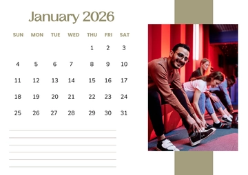 Free Activity Photo Calendar Template to Edit Online