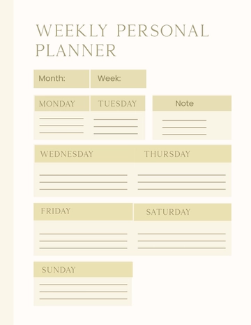 Free Weekly Personal Planner Template to Edit Online