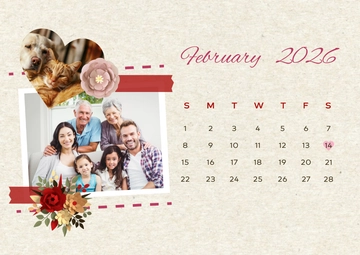 Free DIY Scrapbook Photo Calendar Template to Edit Online