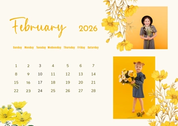 Free Floral Photo Calendar Template to Edit Online