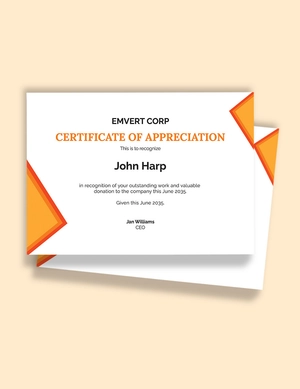 Thank You Donation Certificate Template