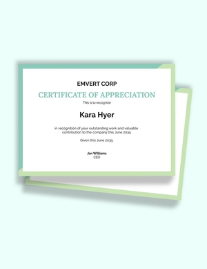 Thank You Award Certificate Template
